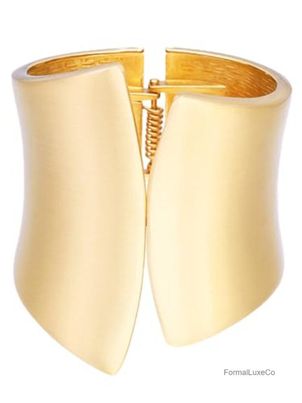 Wide Irregular Cuff Bracelet with Spring Hinge, Statement Wrist Jewelry